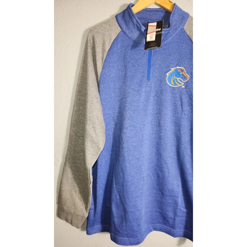 Boise State Broncos Pace Quarter-Zip Pullover Royal/Orange Men Size XL Brand...